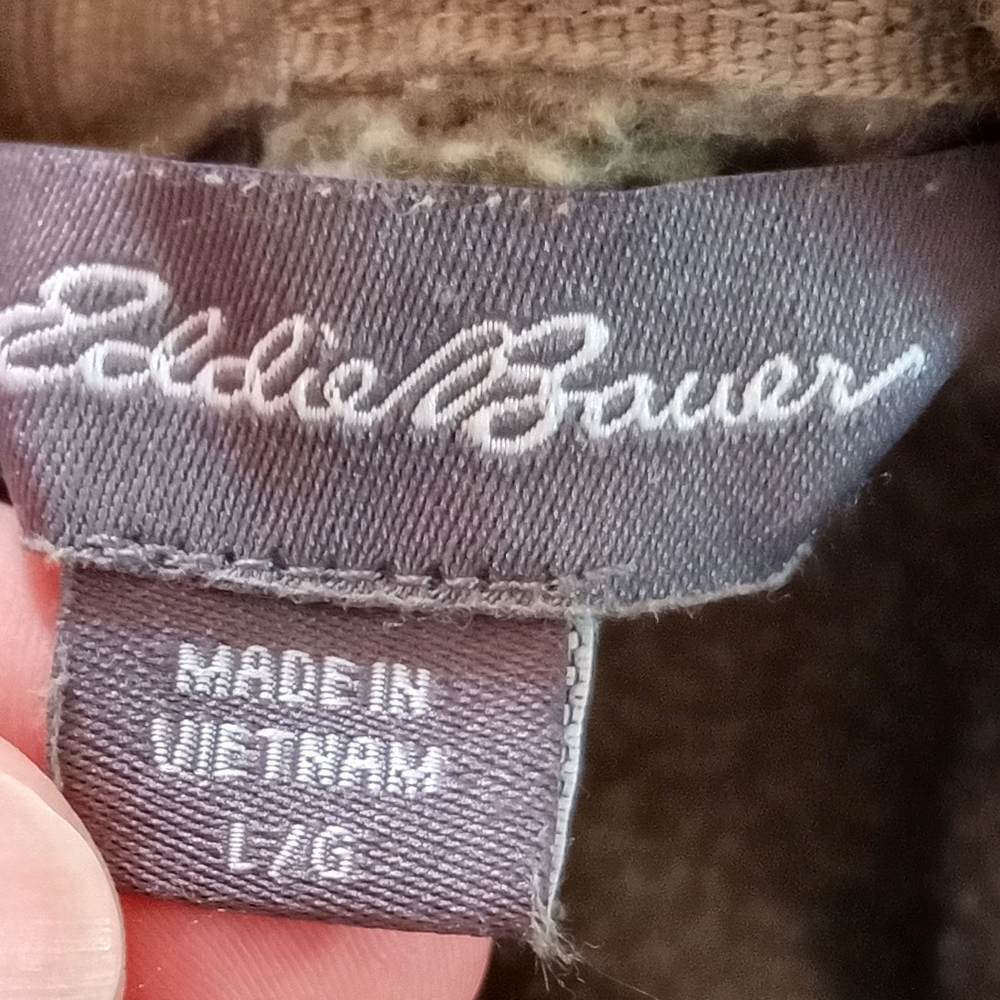 Eddie Bauer Olive Green Outdoors Graphic Print Hoodie Men's Size L - Picture 10 of 10